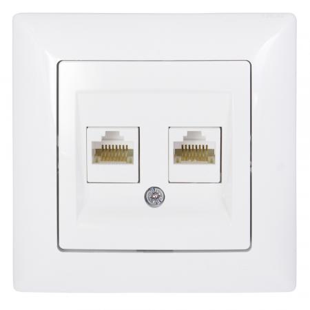 Günsan Visage 2-fach Datenbuchse CAT6 Internet Netzwerk Weiss