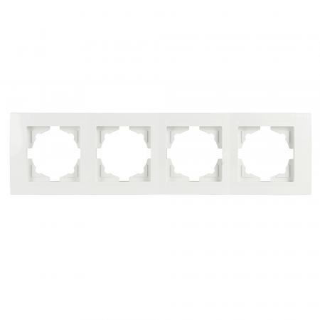 Günsan Moderna 4-fach Rahmen für 4 Steckdosen Schalter Dimmer Weiss