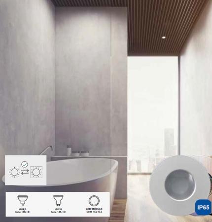 Hochwertige Feuchtraum Einbauleuchte MOAF DISC IP65 12V mit Blendschutzglas Mobilux 01600076