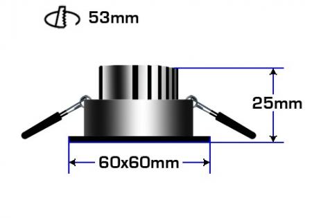 Mobilux LED-Einbauleuchte MOA 3960 2,2W 3000K 20° Q LED alu gebürstet