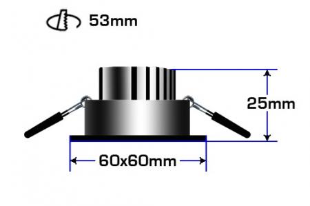 LED-Einbauleuchte schwenkbar MOA 3960 2,2W 6000K 25° Q LED alu gebürstet Mobilux