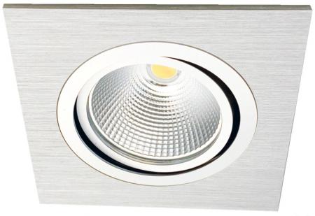 MOBILUX Quadratischer LED-Einbaustrahler MOBiDIM COB CLASSIC 9W Q 3000K alu gebürstet