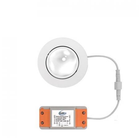 MOBILUX Glaslinsen LED-Einbaustrahler schwenkbar MOBiDIM COB COLOR R 9W Magenta/Rot/Gelb in Weiß