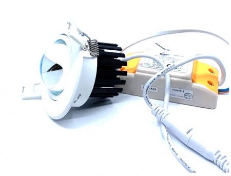 MOBILUX Glaslinsen LED-Einbaustrahler schwenkbar MOBiDIM COB COLOR R 9W Magenta/Rot/Gelb in Weiß
