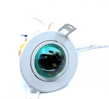 MOBILUX LED-Glaslinsen Einbaustrahler MOBiDIM COB COLOR R 9W Magenta/Rot/Gelb alu poliert