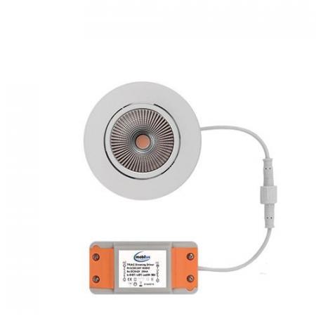 MOBILUX Schwenk- und dimmbarer Einbaustrahler MOBiDIM COB CLASSIC R 9W 927 45° weiß