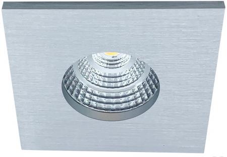 Mobilux LED-Einbauleuchte eckig MOBiDIM COB CLASSIC IP65 Q 9W 2700K 45° alu gebürstet