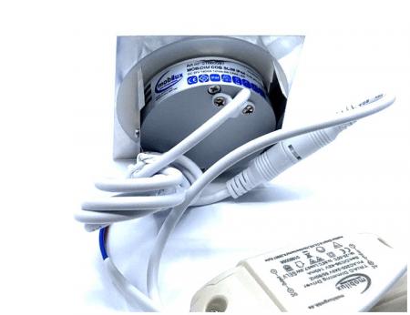 Mobilux Profi LED-Einbaustrahler MOBiDIM COB SLIM IP65 Q 9W 3000K 60° alu gebürstet