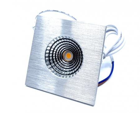 Mobilux Profi LED-Einbaustrahler MOBiDIM COB SLIM IP65 Q 9W 3000K 60° alu gebürstet