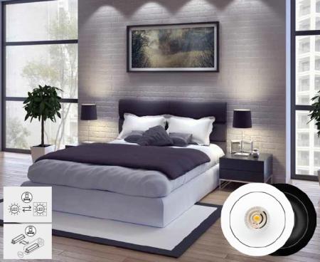 MOBILUX Schwenkbarer LED Einbaustrahler MOBiDIM COB STYLE R 11,5W DIM2Warm 45° schwarz