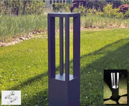 80cm hohe klassische elegante CUBIC POLLER Wegeleuchte IP54 8W 3000K schwarz Mobilux 02100109 limited Edition
