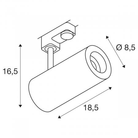 SLV 1004175 3~ NUMINOS PHASE M 3 Phasen System Leuchte weiß/schwarz 2700K 36°
