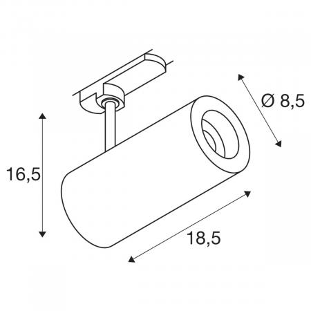SLV 1004470 3~ NUMINOS DALI M 3 Phasen System Leuchte weiß/schwarz 3000K 24°