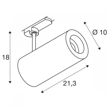 SLV 1004554 3~ NUMINOS DALI L 3 Phasen System Leuchte schwarz/schwarz 2700K 24°