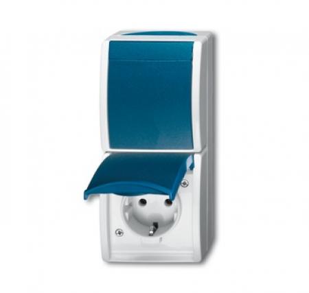 Busch-Jaeger 2601/6/20 EW-53 ocean® Schalter-Steckdosen-Kombination IP44 grau/blaugrün