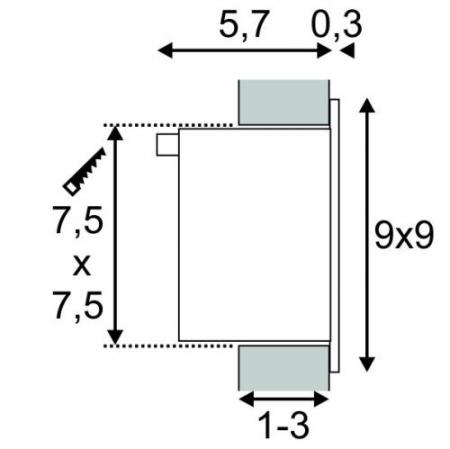 Stufenlicht FRAME BASIC LED Wand Einbauleuchte mit warmweißem Wohnlicht eckig silbergrau SLV 111262