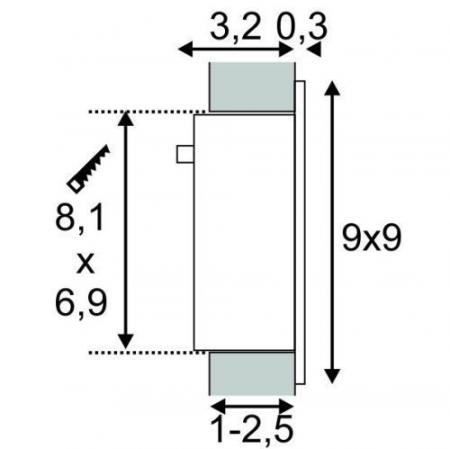 SLV 111292 Silbergraues Treppeneinbaulicht FRAME CURVE Einbauleuchte warmweiße LED silbergrau