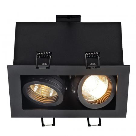 SLV 115520 KADUX 2 GU10 Downlight, eckig, mattschwarz, max. 2x50W