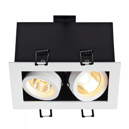 SLV 115521 KADUX 2 GU10 Downlight, eckig, mattweiss, max. 2x50W