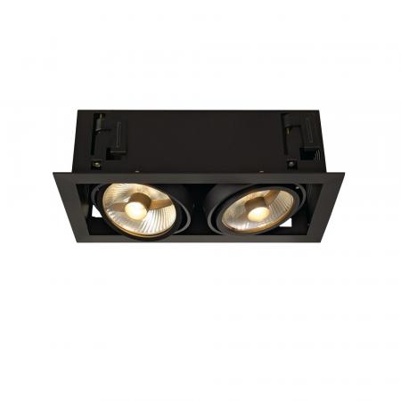 SLV 115550 KADUX 2 ES111 Downlight, eckig, mattschwarz, max. 2x75W