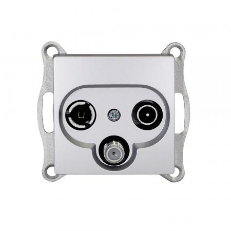Günsan Visage Multimedia Sat TV Radio Antennendose Silber