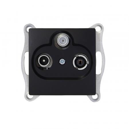 Günsan Visage Multimedia Sat TV Radio Antennendose Schwarz