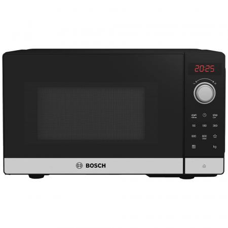 BOSCH Serie 2 Freistehende Mikrowelle 44 x 26 cm in Schwarz 800 Watt, Garraum 20 Liter