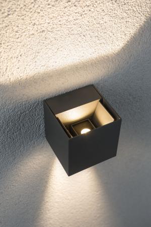 Lichtspiel LED Außenwandleuchte Special Cybo eckig grau Aluminium Paulmann 18000