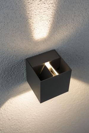 Lichtspiel LED Außenwandleuchte Special Cybo eckig grau Aluminium Paulmann 18000
