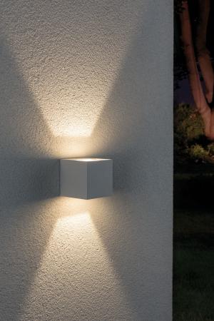 Außen Wandleuchte Cybo LED eckig 8x8cm Weiß up&down Licht Paulmann 18001