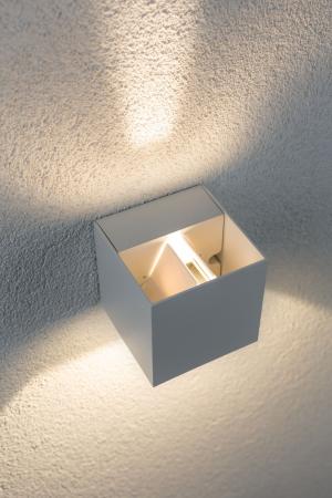 Außen Wandleuchte Cybo LED eckig 8x8cm Weiß up&down Licht Paulmann 18001
