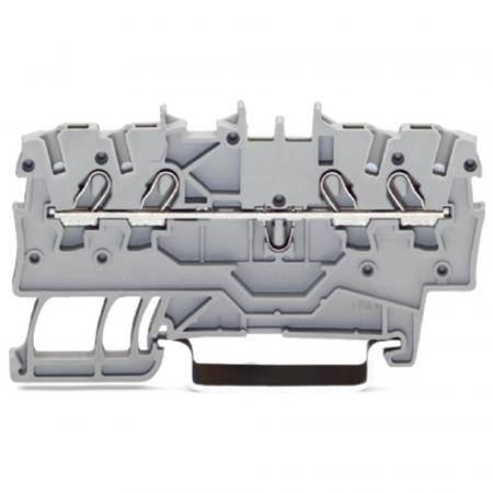 WAGO 2000-1401 Durchgangsklemme 1 mm² 4-Leiter Push-in CAGE CLAMP Grau Ex e II Hutschiene