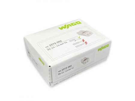 100 x Wago 2273-202 Verbindungsklemme transparent für alle Leiterarten 2-Leiter bis 0,5-2,5qmm