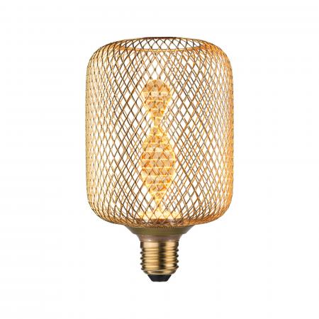 Paulmann 29084 Metallic Glow Standard 230V LED Leuchtmittel Zyl E27 Helix 130lm 3,5W 1800K Messing