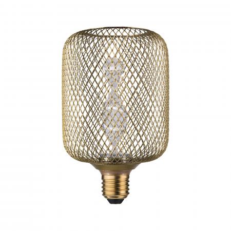 Paulmann 29084 Metallic Glow Standard 230V LED Leuchtmittel Zyl E27 Helix 130lm 3,5W 1800K Messing