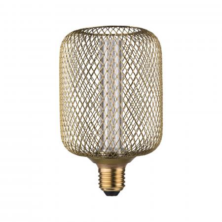 Paulmann 29085 Metallic Glow Standard 230V LED Leuchtmittel Zyl E27 Spiral 200lm 4,2W 1800K Messing