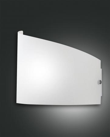 Moa Wandleuchte mit gewölbtem satiniertem Glasschirm in Weiss Fabas Luce