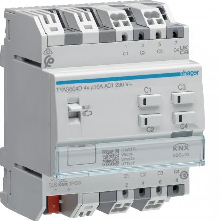 Hager Schalt-/Jal.akt. 4/2f KNX Sec,16A C-Last