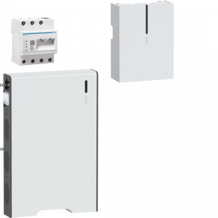 HAGER flow R3 System XEM4100 9kW mit 8,7kWh LiFePO4-Batterie, Hybridwechselrichter und Energiemanagement