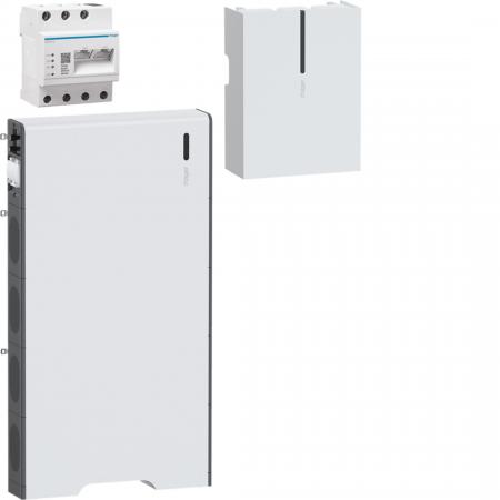 HAGER flow R3 System XEM4200 12kW mit 11,8kWh LiFePO4-Batterie, Hybridwechselrichter und Energiemanagement