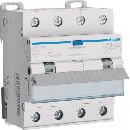 Hager FI-LS 4P 10kA B-13A 30mA Typ A