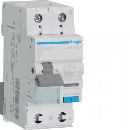 Hager FI-LS 1P+N 6kA C-40A 30mA Typ A QC