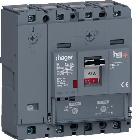 Hager Leistungsschalter h3+ P160 TM 4x63A 40kA