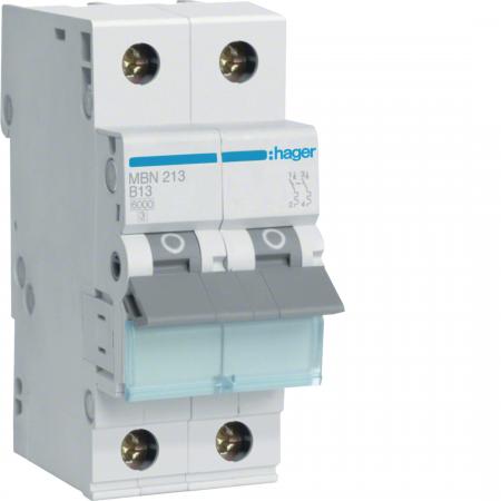 Hager LS-Schalter 2 polig 6kA B-13A 2M