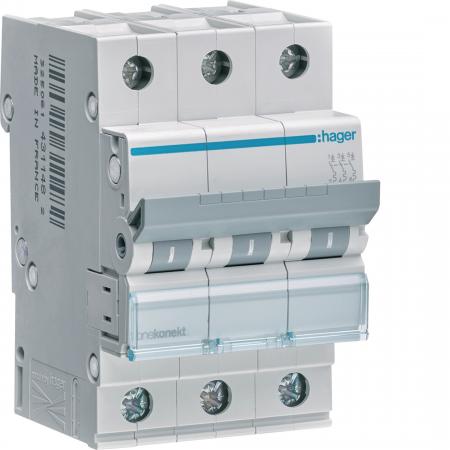 Hager LS-Schalter 3 polig 6kA C-6A 3M
