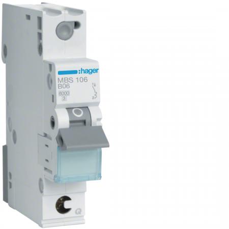 Hager LS-Schalter 1polig 6kA B-6A 1M QC