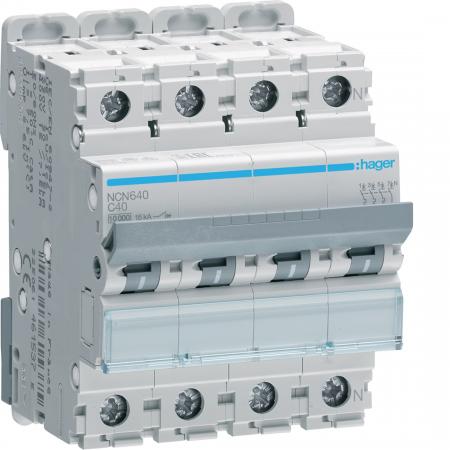 Hager LS-Schalter 3P+N 10kA/15kA C-40A 4M
