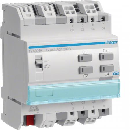Hager Schalt-/Jalousieaktor 4/2fach KNX, 4A