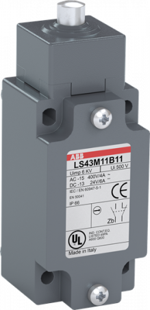 ABB LS43M11B11 Standard-Positionsschalter Metall-Gehäuse IP66 Druckbolzen aus Edelstahl