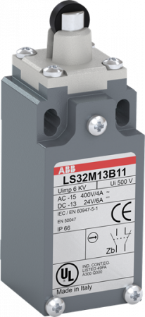 ABB LS32M13B11 Standard-Positionsschalter Metall-Gehäuse IP66 Kunststoff-Rollendruckbolzen D=11